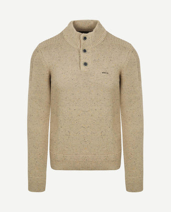 Pullover mocker conor melange warm beige