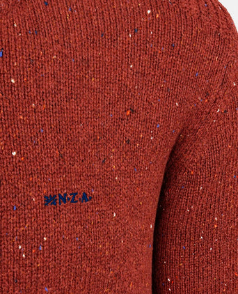 Pullover mocker eltham knit melange rusty orange
