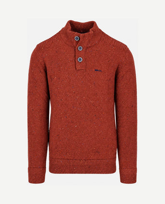 Pullover mocker eltham knit melange rusty orange