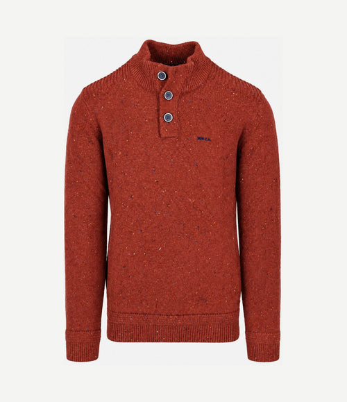 Pullover mocker eltham knit melange rusty orange