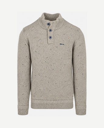 Pullover mocker eltham knit melange tan sand