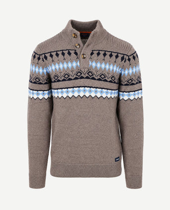 Pullover nordic wool blend taupe