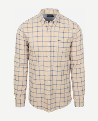 Shirt armando flanel ruit beige