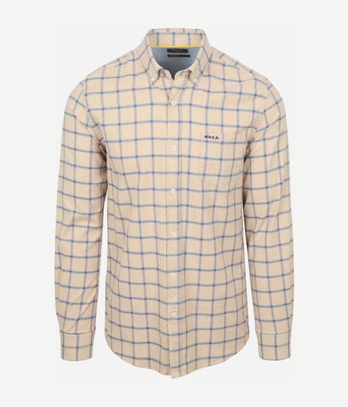 NZA shirt armando flanel ruit beige | Regular-fit