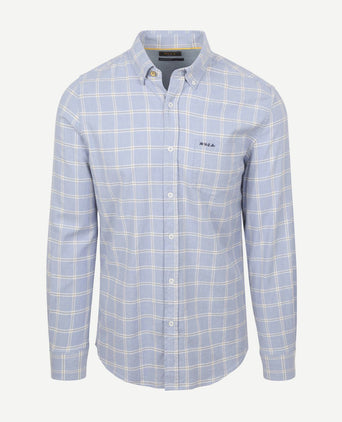 Shirt armando flanel ruit blauw