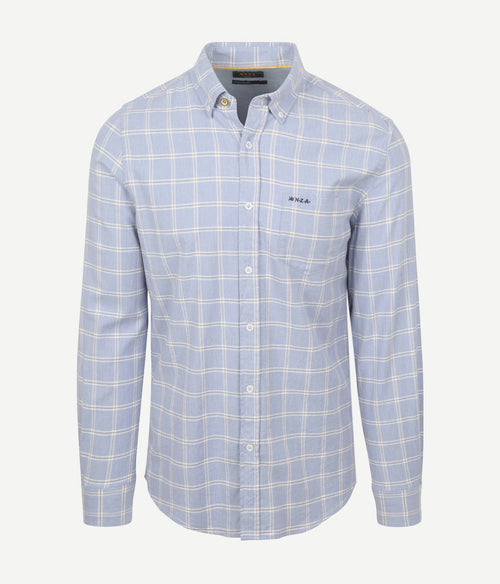 Shirt armando flanel ruit blauw