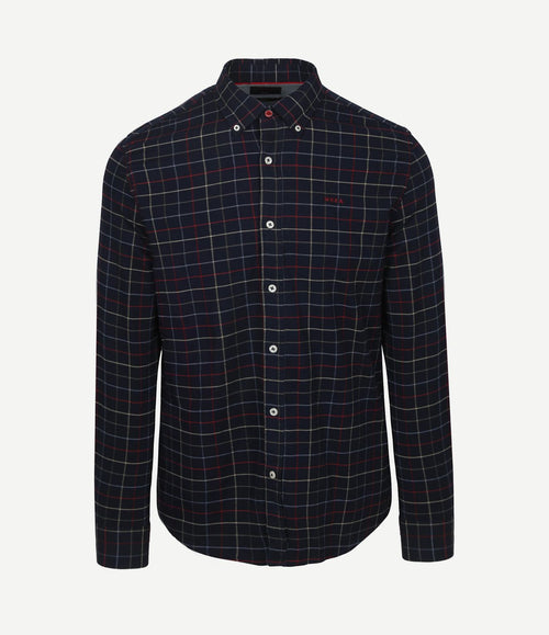 Shirt bruce waihi light flannel check icon donkerblauw