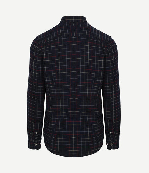 Shirt bruce waihi light flannel check icon donkerblauw