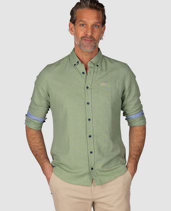 NZA shirt clayton linnen blend classic army