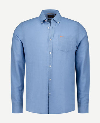 NZA shirt clayton linnen blend pacific blue
