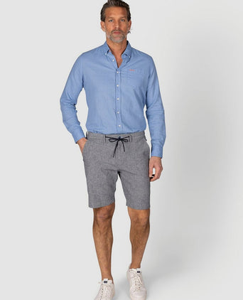 NZA shirt clayton linnen blend pacific blue