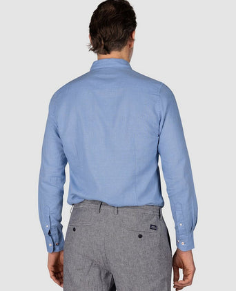 NZA shirt clayton linnen blend pacific blue