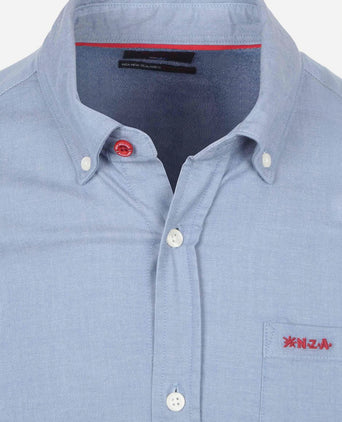 NZA shirt James twill melange blauw | Regular-fit