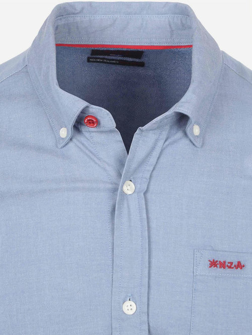 NZA shirt James twill melange blauw | Regular-fit