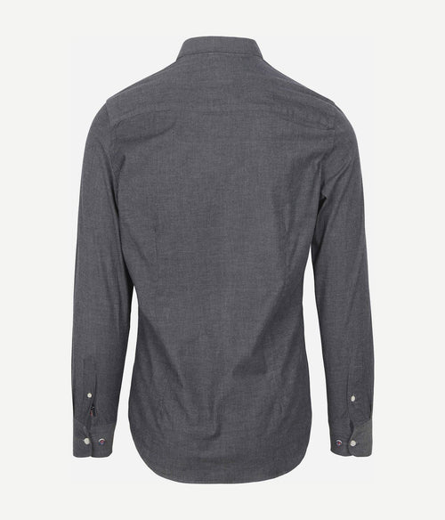 NZA shirt James twill melange donkerblauw | Regular-fit