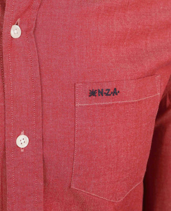 NZA shirt James twill melange rood | Regular-fit