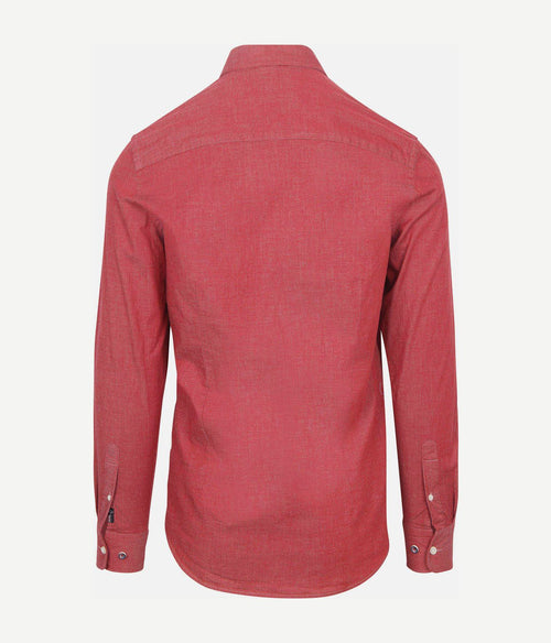 NZA shirt James twill melange rood | Regular-fit