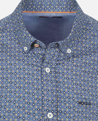 Shirt kylan poplin print blauw