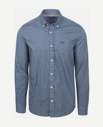 NZA shirt kylan poplin print blauw | Regular-fit