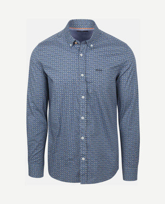Shirt kylan poplin print blauw
