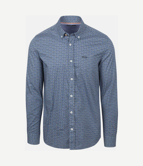 Shirt kylan poplin print blauw