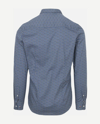 Shirt kylan poplin print blauw