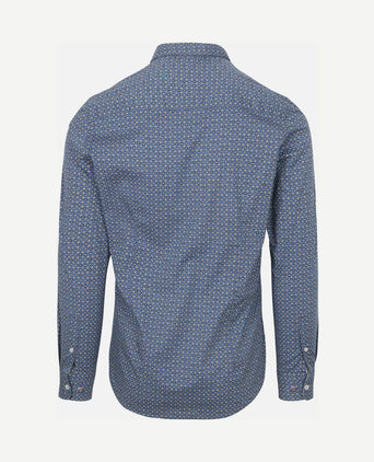 Shirt kylan poplin print blauw