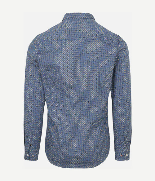 NZA shirt kylan poplin print blauw | Regular-fit