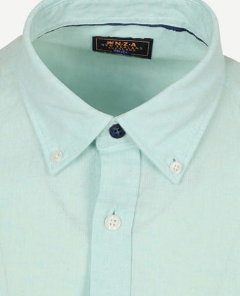 Shirt linnen blend aqua