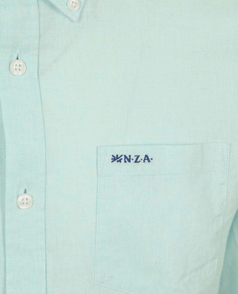 Shirt linnen blend aqua