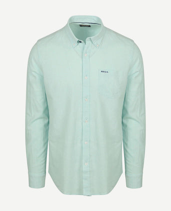 Shirt linnen blend aqua