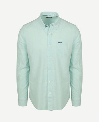 Shirt linnen blend aqua