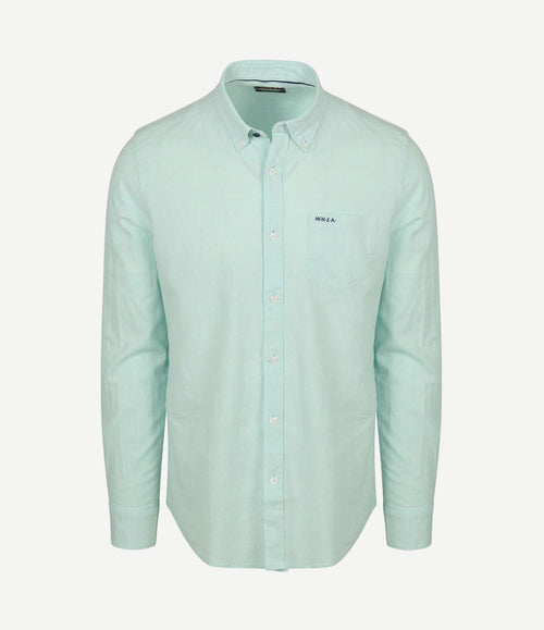 Shirt linnen blend aqua