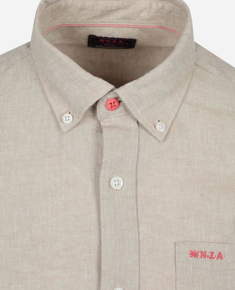 Shirt linnen blend beige