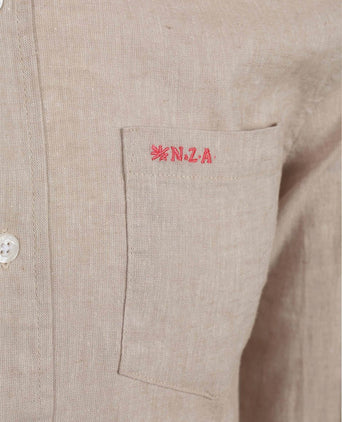 Shirt linnen blend beige