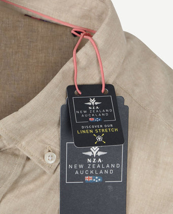 Shirt linnen blend beige