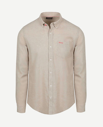 Shirt linnen blend beige