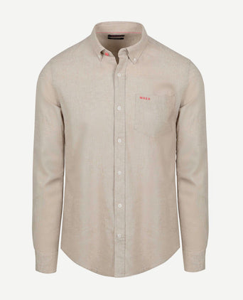 Shirt linnen blend beige