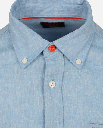 Shirt linnen blend sailing blauw