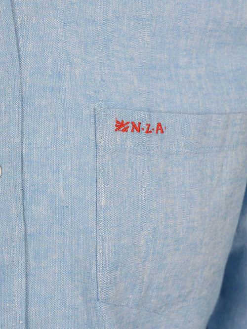 Shirt linnen blend sailing blauw