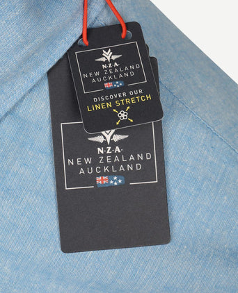 Shirt linnen blend sailing blauw