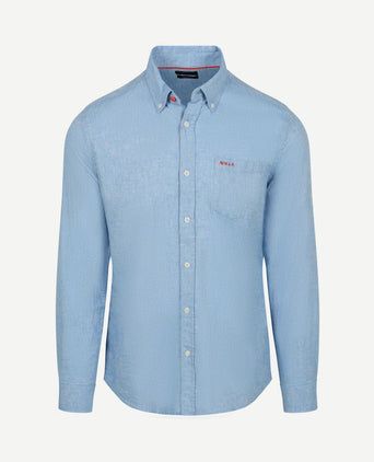 Shirt linnen blend sailing blauw