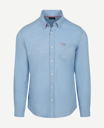 Shirt linnen blend sailing blauw