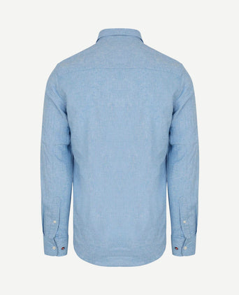 Shirt linnen blend sailing blauw