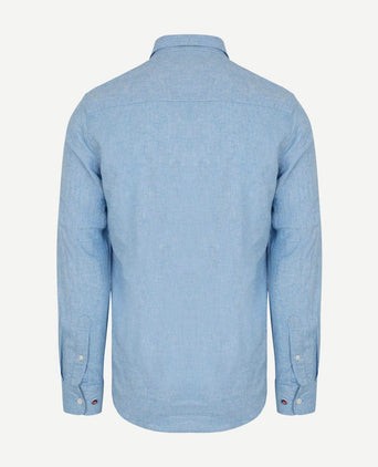 Shirt linnen blend sailing blauw