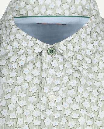 Shirt oban poplin bloemenprint groen