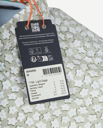 Shirt oban poplin bloemenprint groen