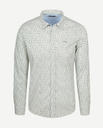 Shirt oban poplin bloemenprint groen