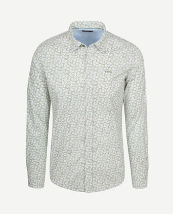 Shirt oban poplin bloemenprint groen