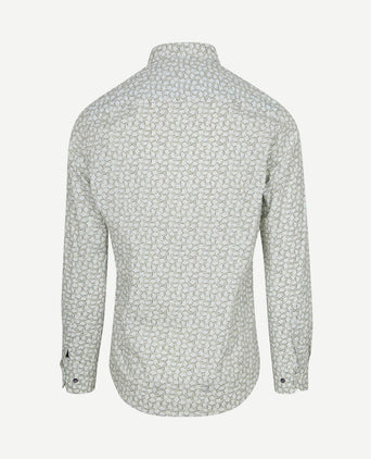 Shirt oban poplin bloemenprint groen